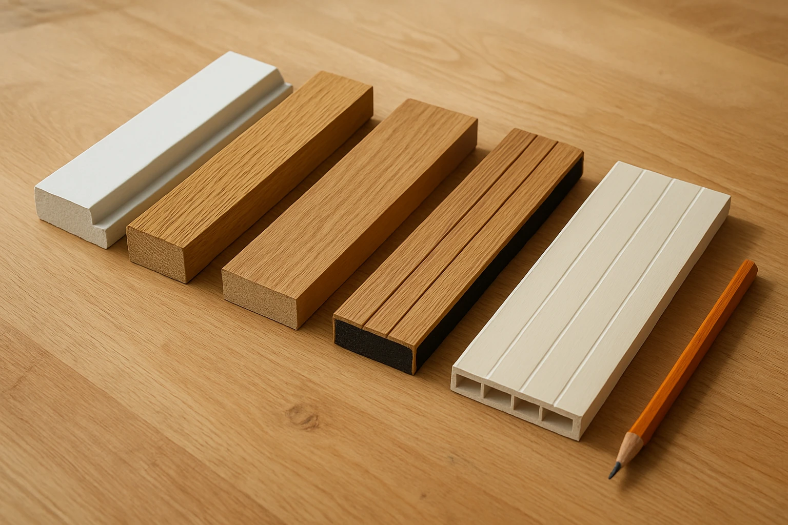 Wall panelling samples showing different materials and cores