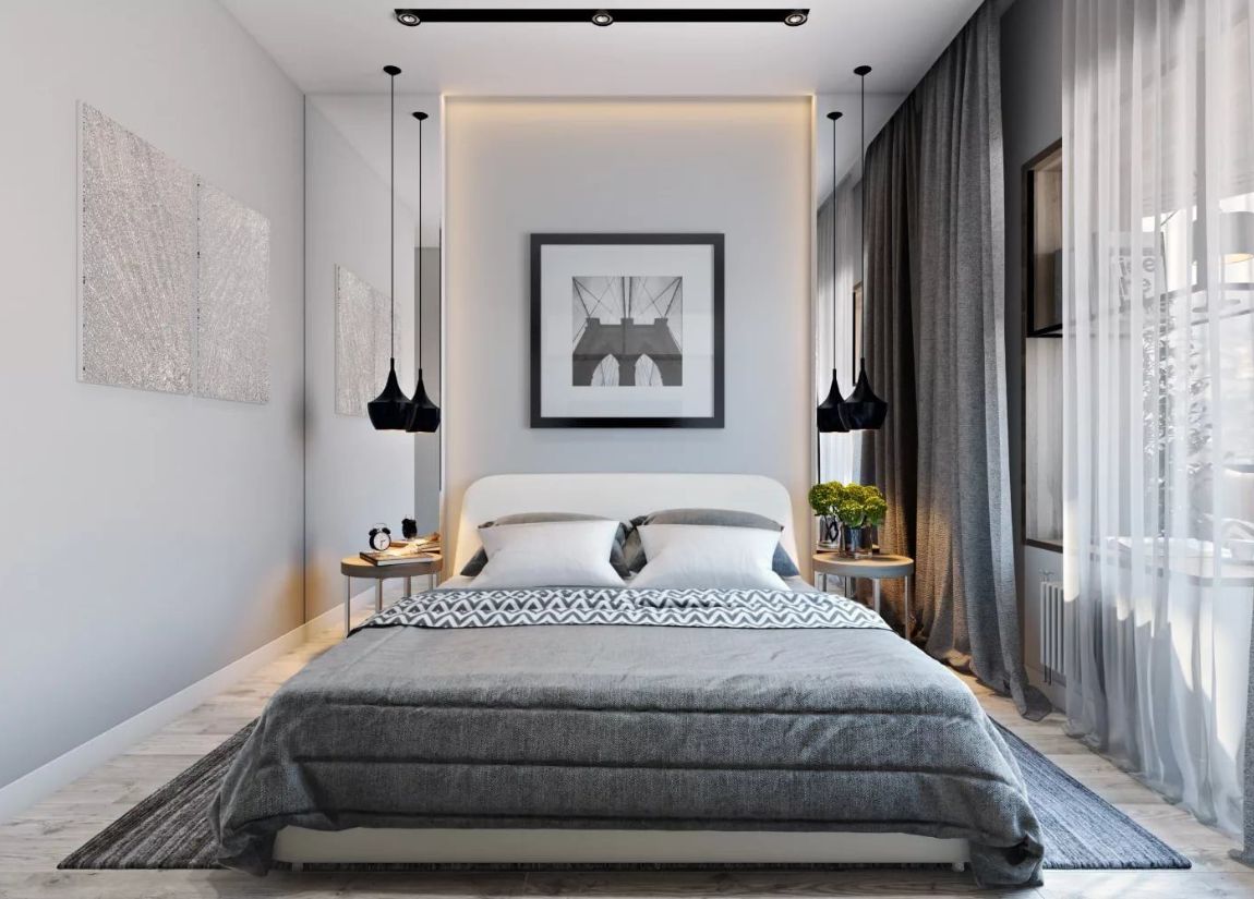 Gray And White Bedroom Design