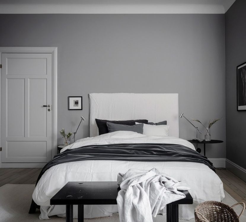 Small White And Grey Bedroom Design