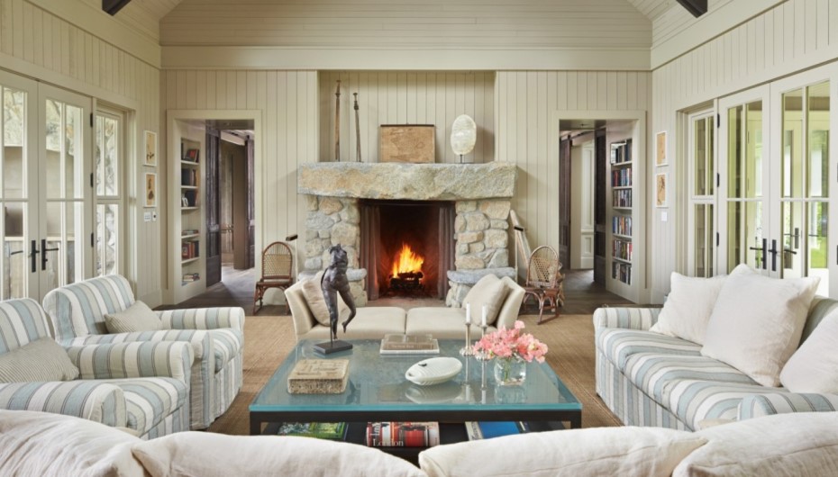 Stone Rustic Fireplace Wall Millwork