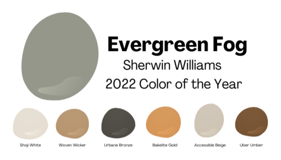 Color Combinations With Sherwin Williams Evergreen Fog SW9130