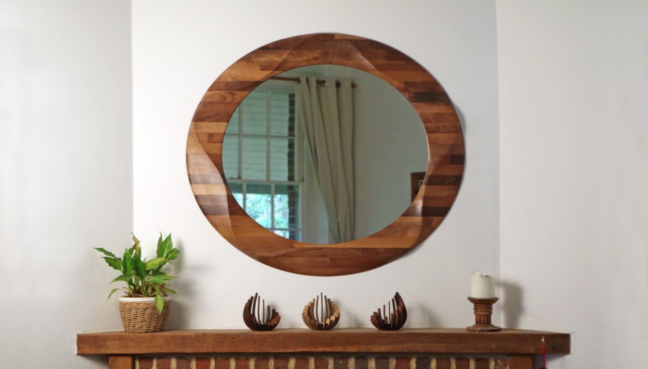DIY Round Wooden Frame Mirror