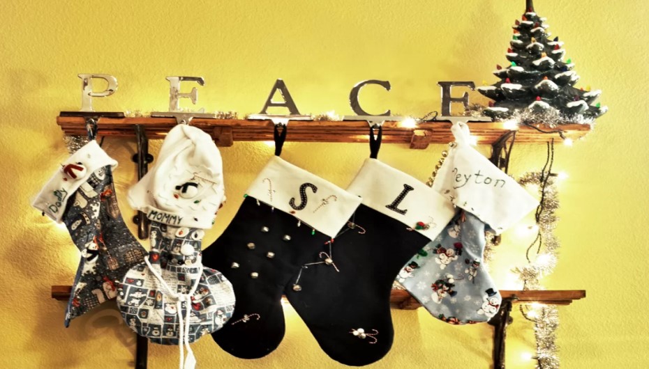Hang Stockings On Floating Shelves