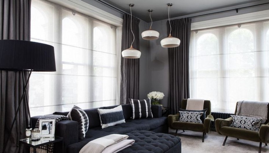 Black & White Curtains Combination