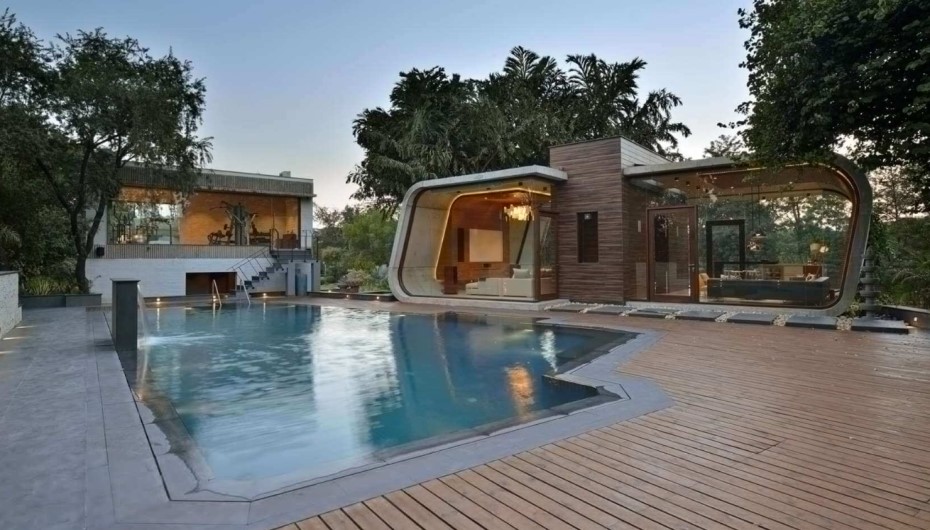 Industrial Pool House Idea