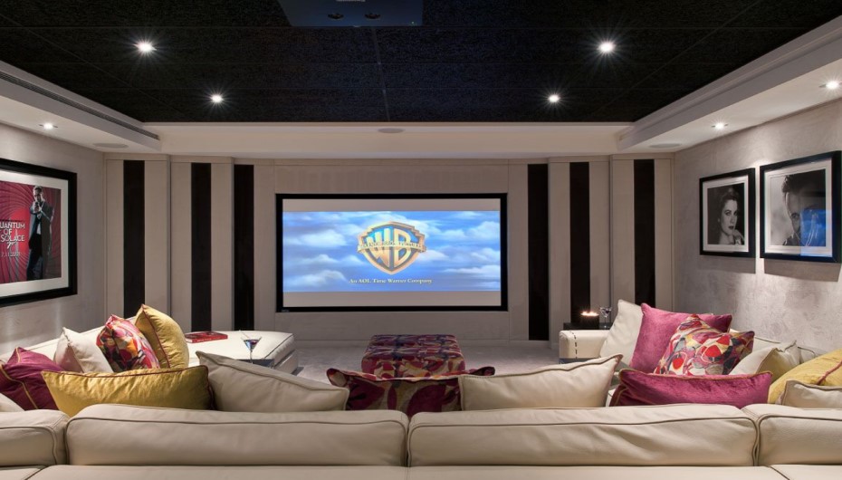 White Paint on Walls inside home theater