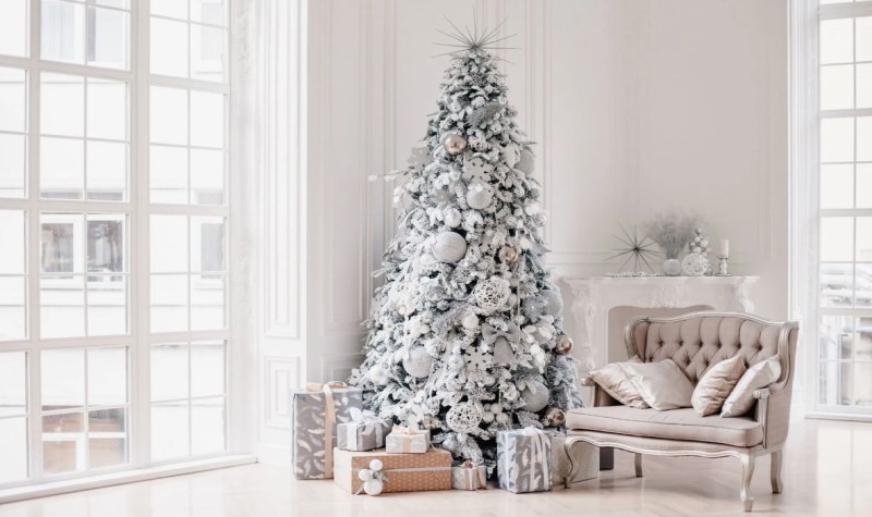 28 White And Silver Christmas Tree Decorations Ideas