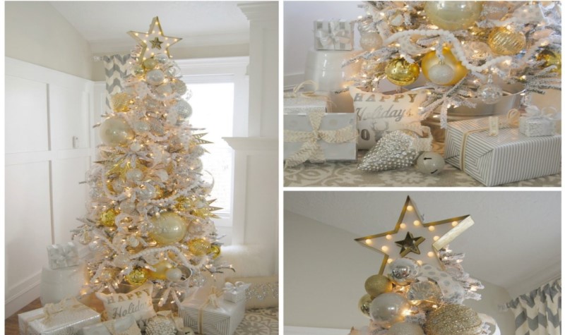 White & Silver Christmas Tree Decoration ideas