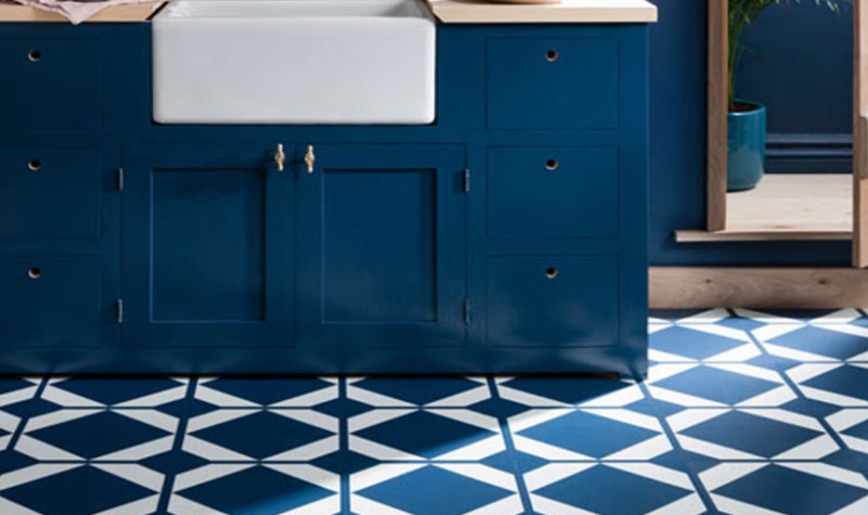 Consider Applying Navy & White Tiles - modern navy blue bathroom