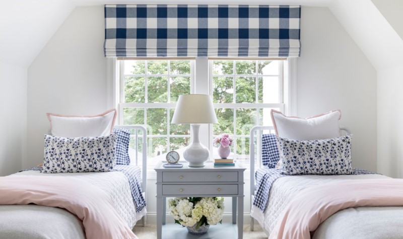 Luxurious Pattern & Roman Shades - preppy house style