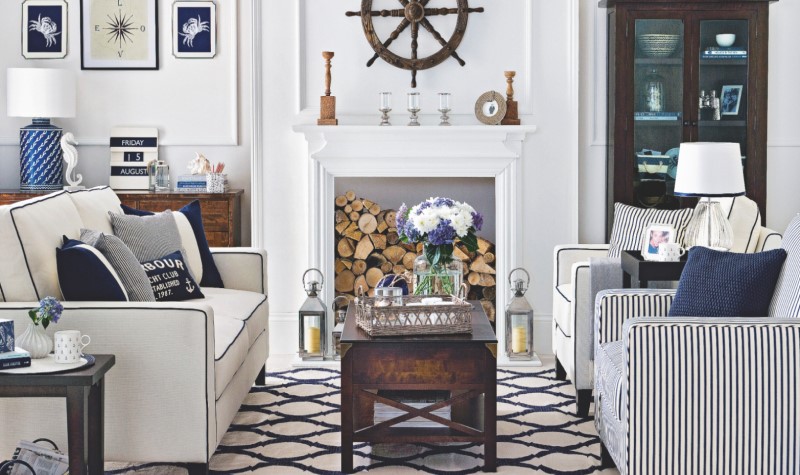 Ocean Themed Details - preppy home interior