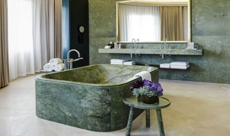 Place A Green Bathtub - dark green bathroom ideas