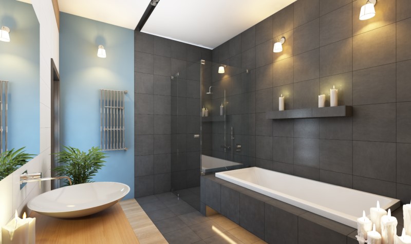 Lighting Fixtures - grey modern farmhouse bathroom ideas